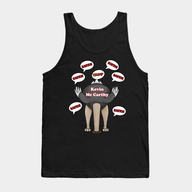 Speaker of the House Kevin McCarthy and the George Santos Scandal Ostrich with head in the sand Clas (1) Tank Top by GigglesShop